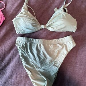 Light Sage Knot Front Bikini Set - Women Swim - Dippin daisy